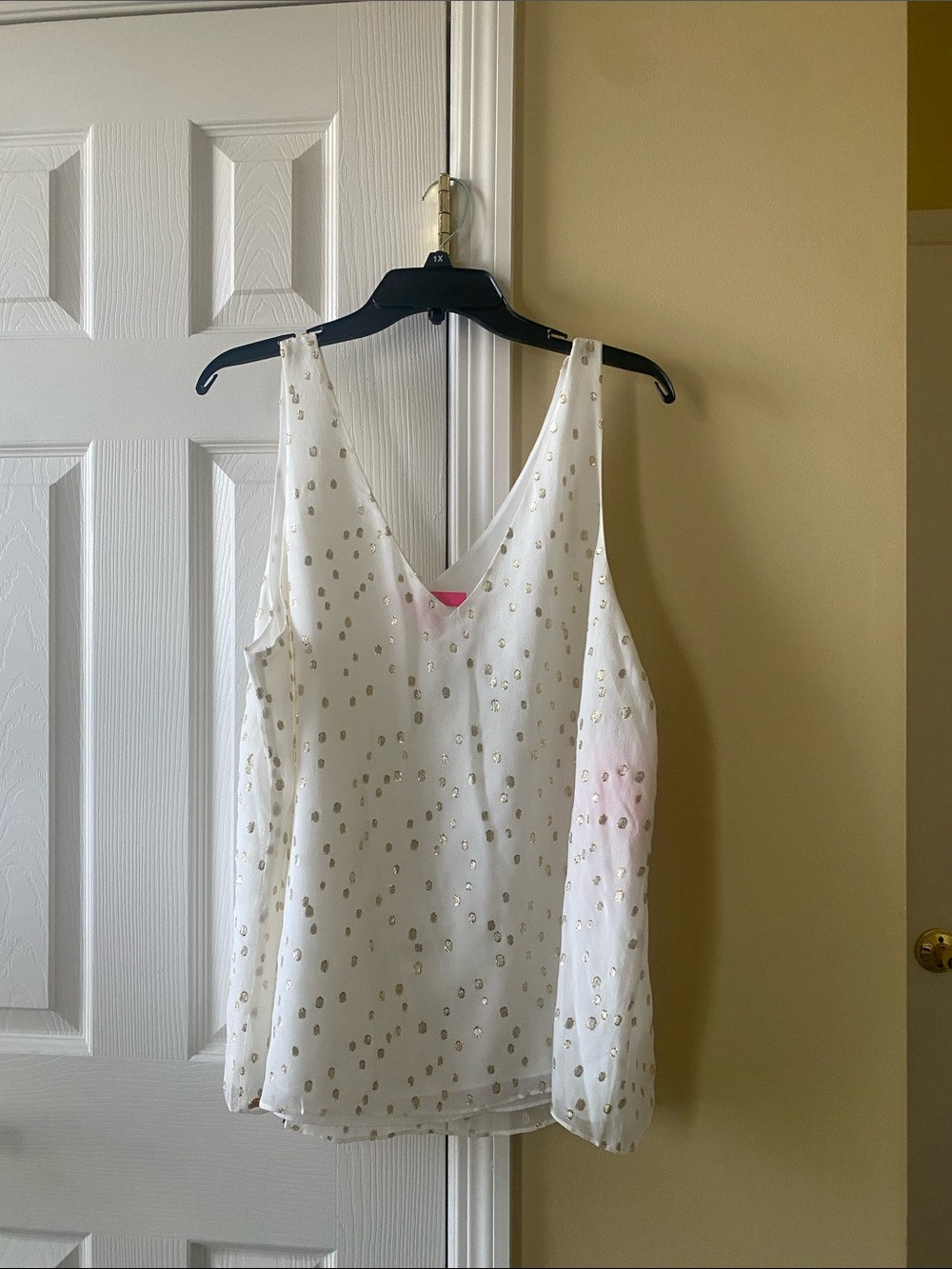 Lilly Pulitzer White gold Dotted V-Neck Camisole